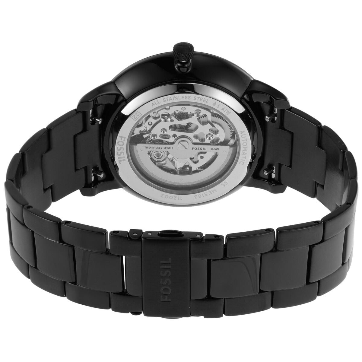 フォッシル FOSSIL 腕時計 メンズ 自動巻き NEUTRA オートマティック ブラック ステンレススチールウォッチ ME3183