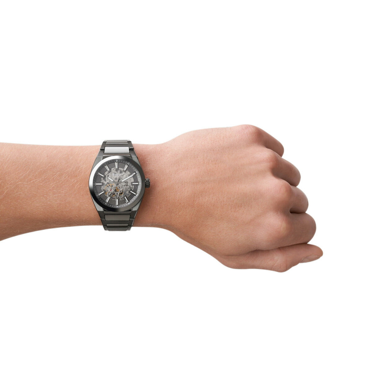 フォッシル FOSSIL 腕時計 メンズ 自動巻き EVERETT オートマティック スモーク ステンレススチールウォッチ ME3206