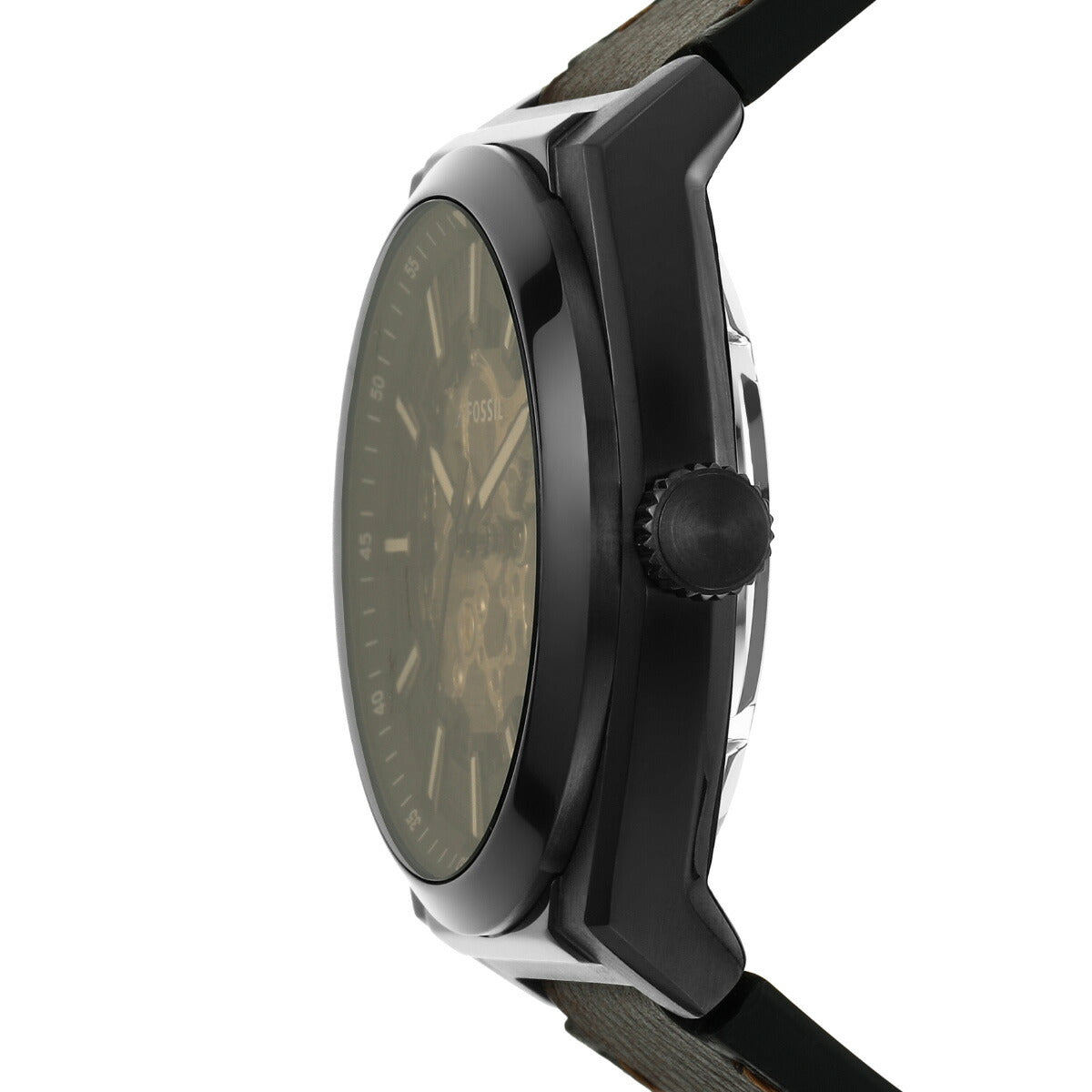 フォッシル FOSSIL 腕時計 メンズ 自動巻き EVERETT オートマティック ダークブラウン LiteHideレザーウォッチ ME3207