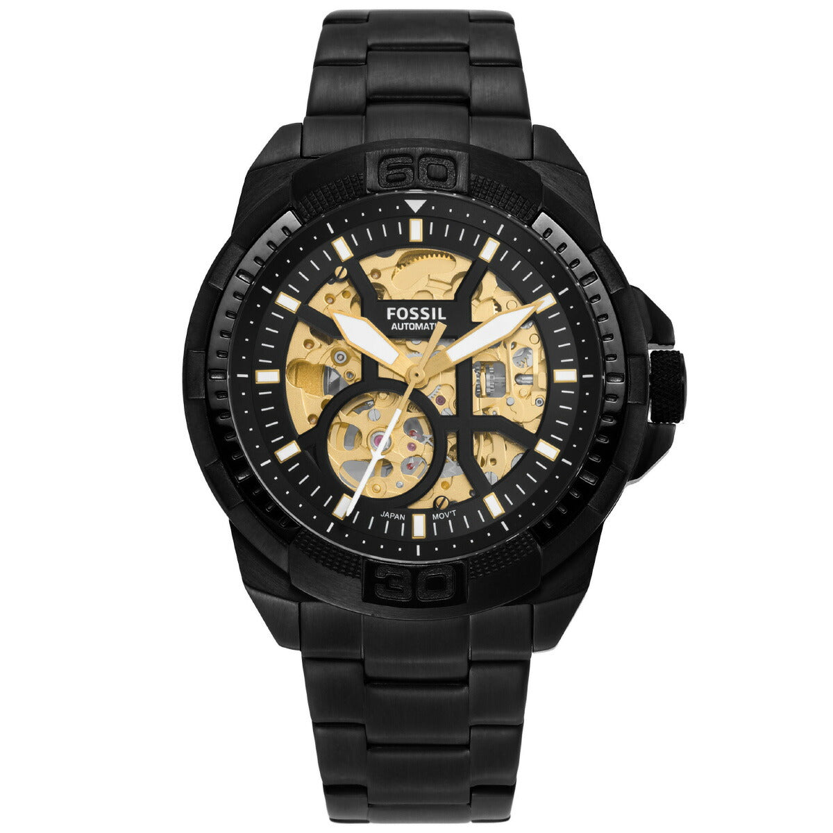 フォッシル FOSSIL 腕時計 メンズ 自動巻き BRONSON オートマティック ブラック ステンレススチールウォッチ ME3217