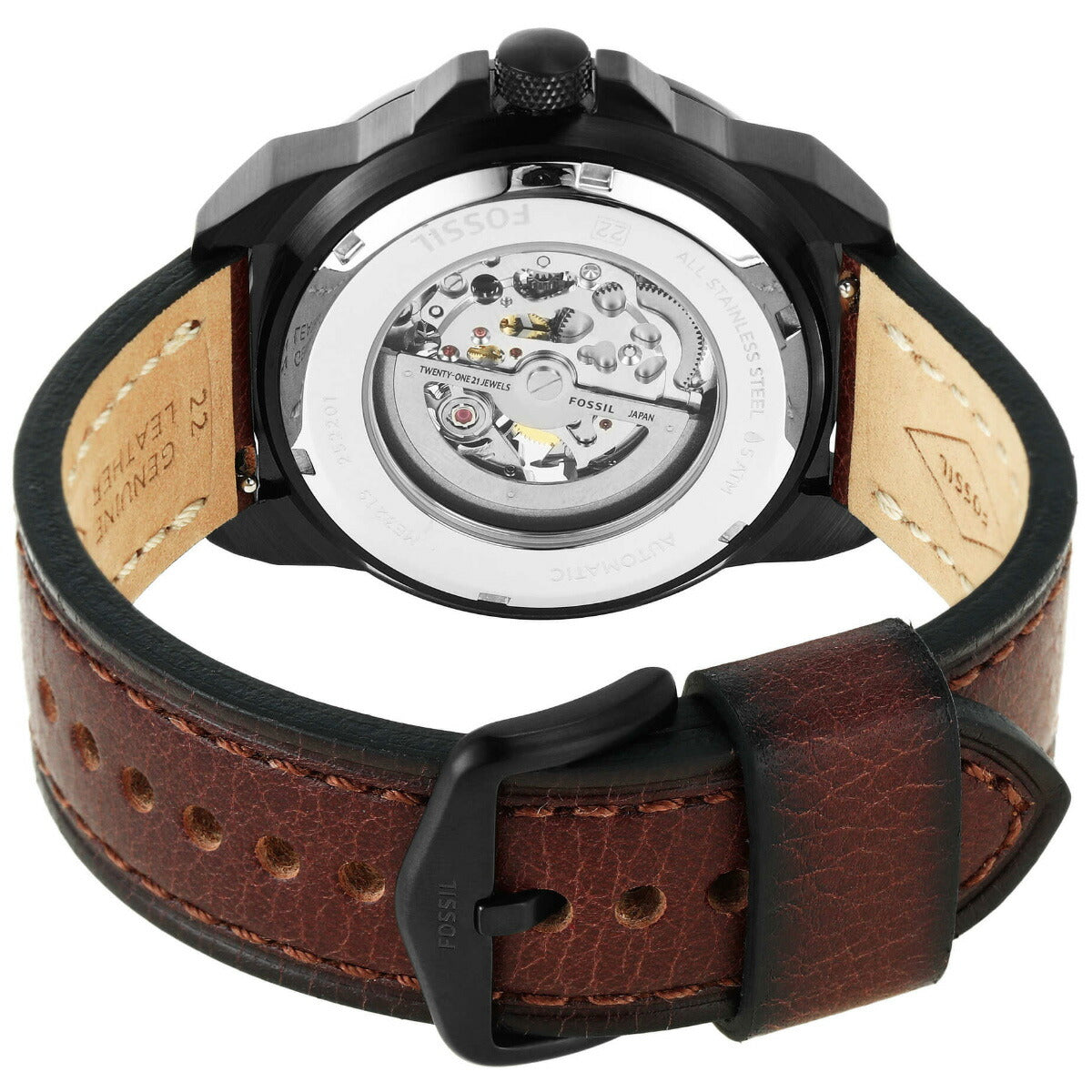 フォッシル FOSSIL 腕時計 メンズ 自動巻き BRONSON オートマティック ブラウン LiteHideレザーウォッチ ME3219