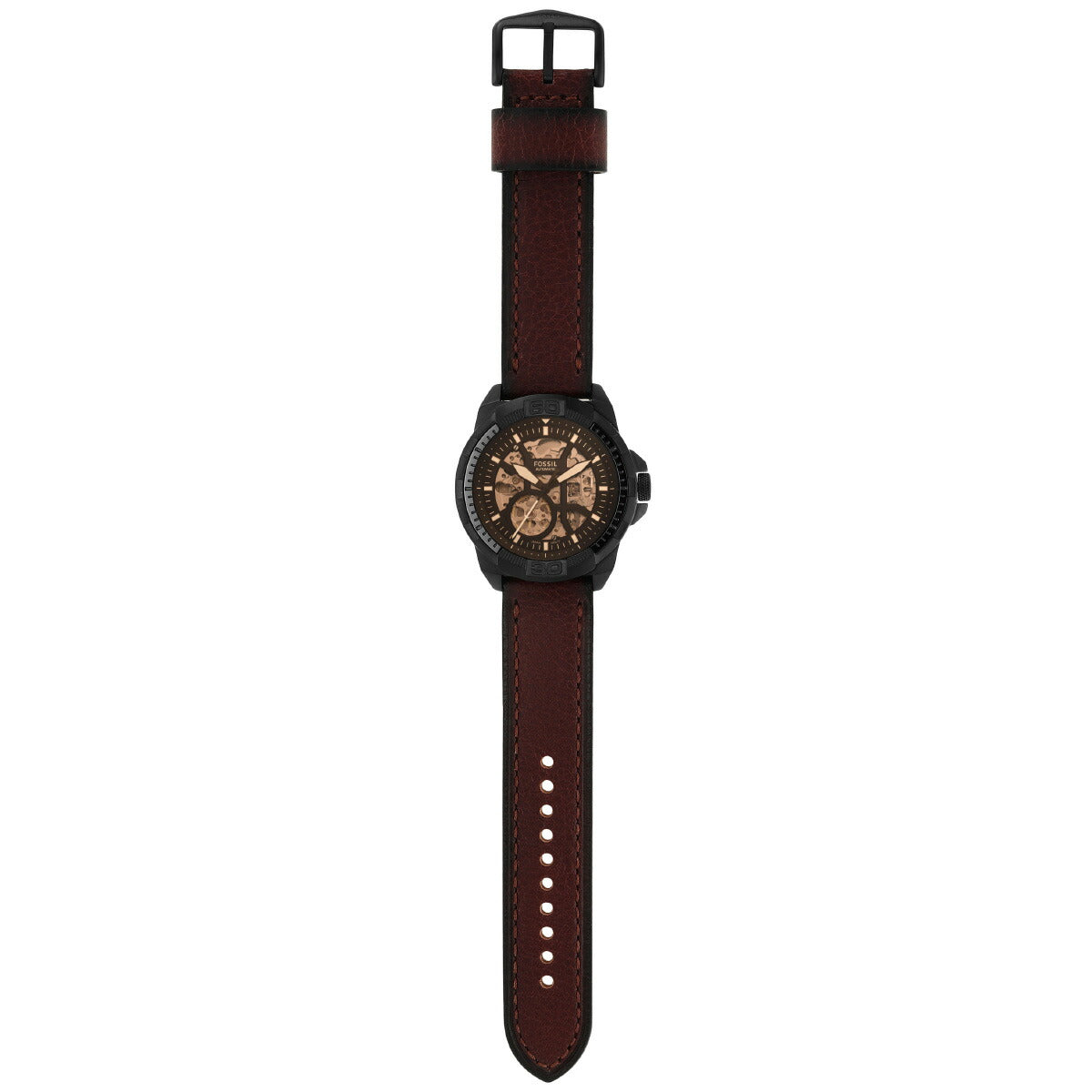フォッシル FOSSIL 腕時計 メンズ 自動巻き BRONSON オートマティック ブラウン LiteHideレザーウォッチ ME3219
