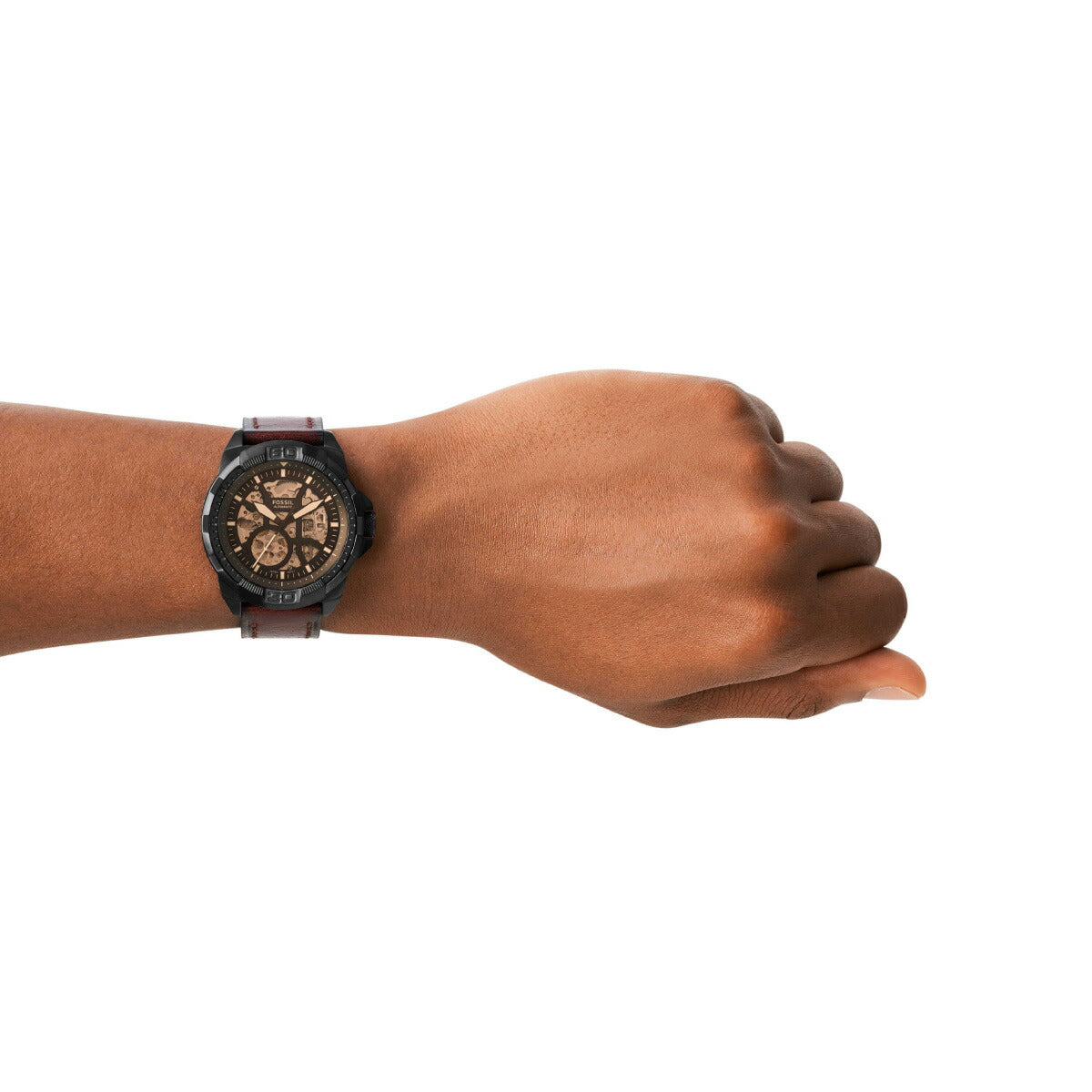 フォッシル FOSSIL 腕時計 メンズ 自動巻き BRONSON オートマティック ブラウン LiteHideレザーウォッチ ME3219