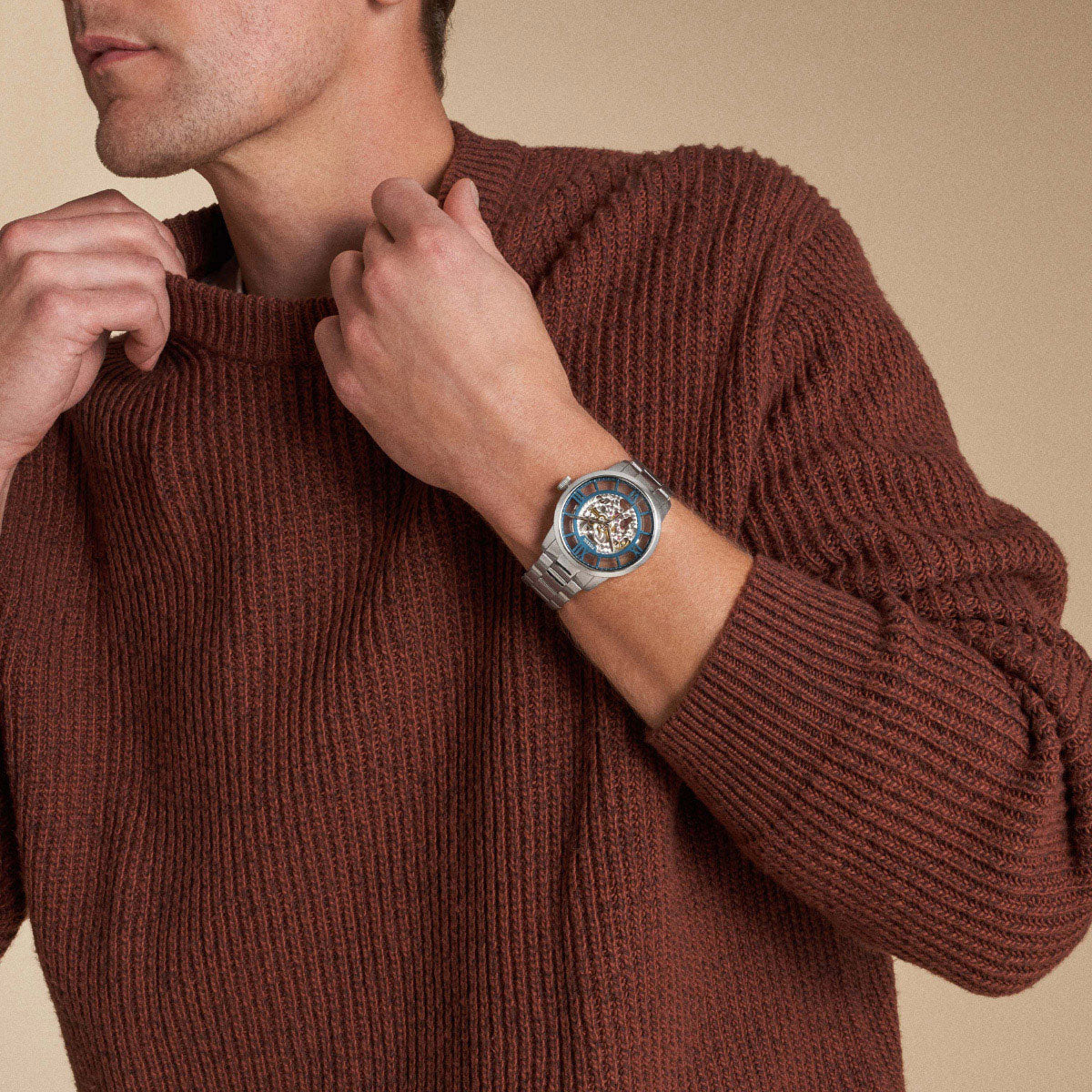 フォッシル FOSSIL 腕時計 メンズ 自動巻き TOWNSMAN オートマティック ステンレススチールウォッチ ME3260