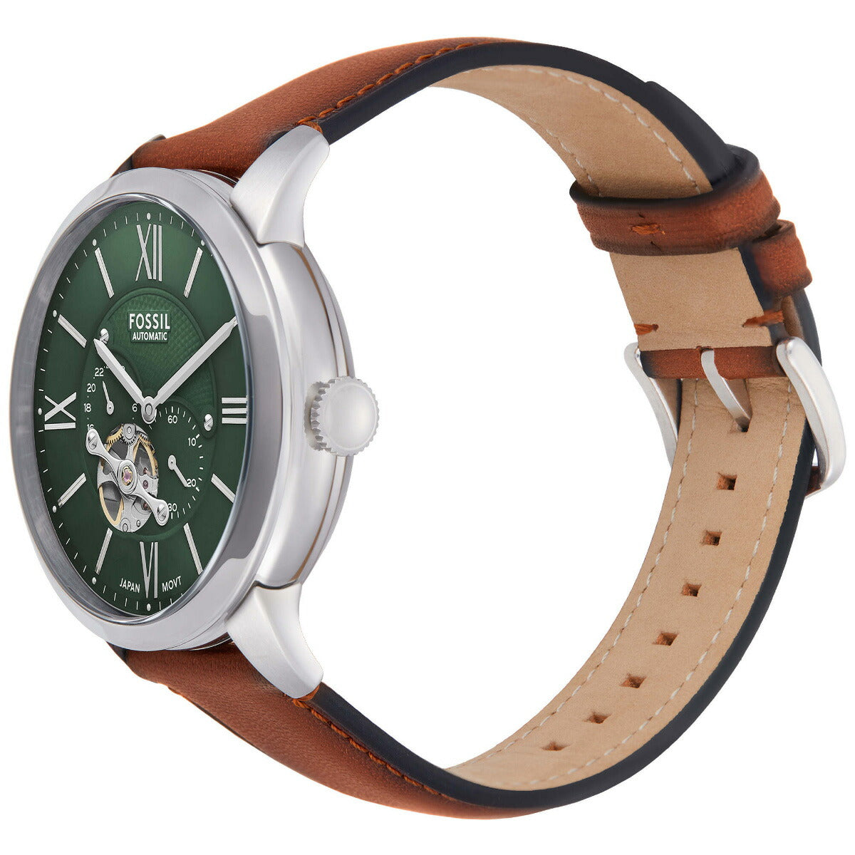 フォッシル FOSSIL 腕時計 メンズ 自動巻き TOWNSMAN マルチファンクション ブラウン レザーウォッチ ME3265