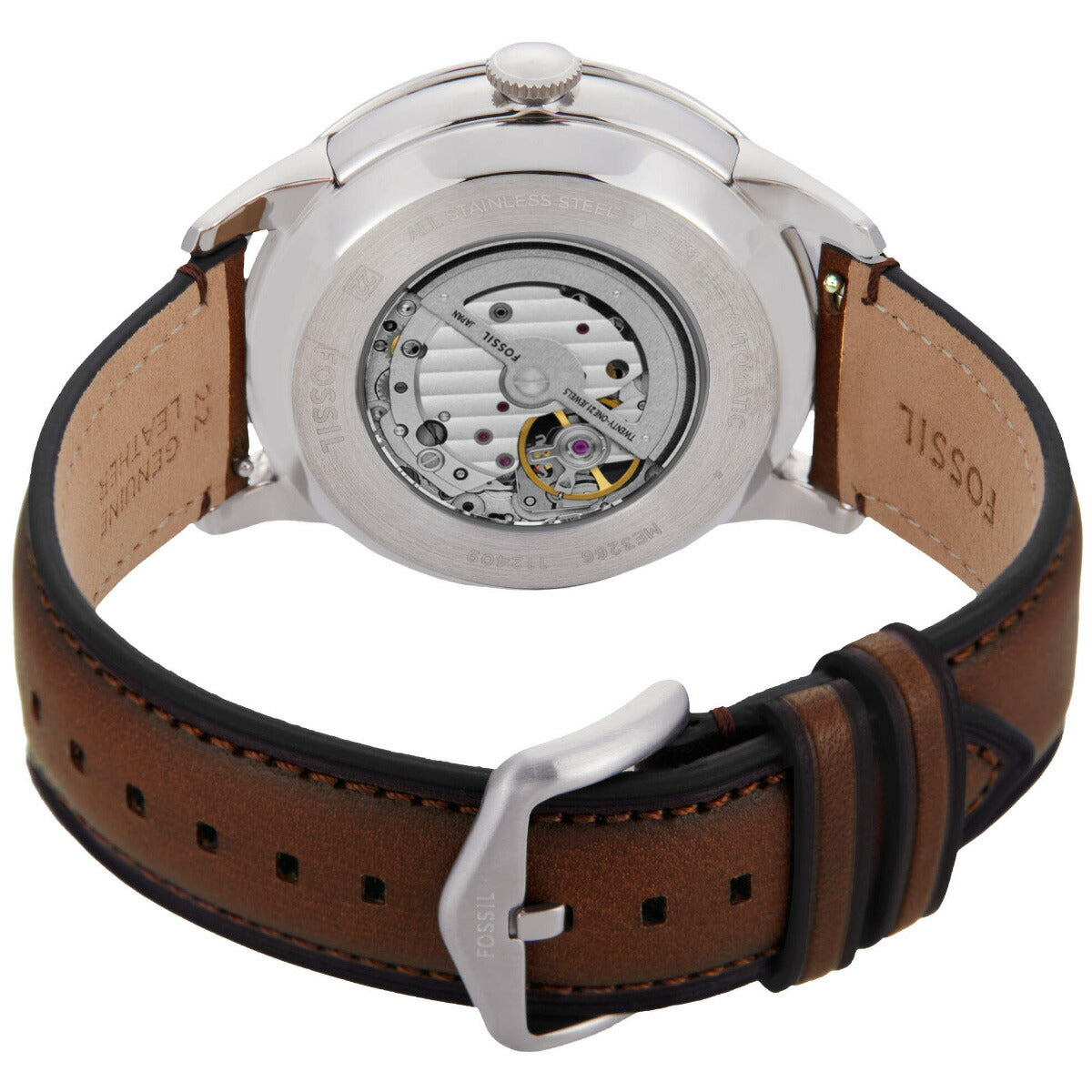 フォッシル FOSSIL 腕時計 メンズ 自動巻き TOWNSMAN マルチファンクション ブラウン レザーウォッチ ME3266