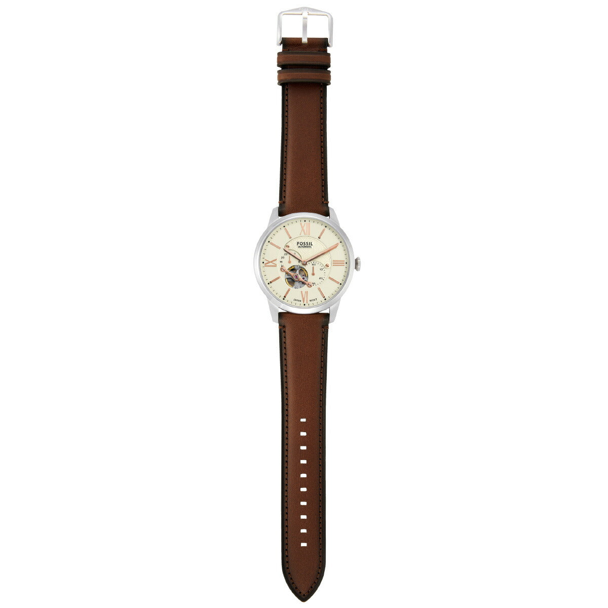 フォッシル FOSSIL 腕時計 メンズ 自動巻き TOWNSMAN マルチファンクション ブラウン レザーウォッチ ME3266