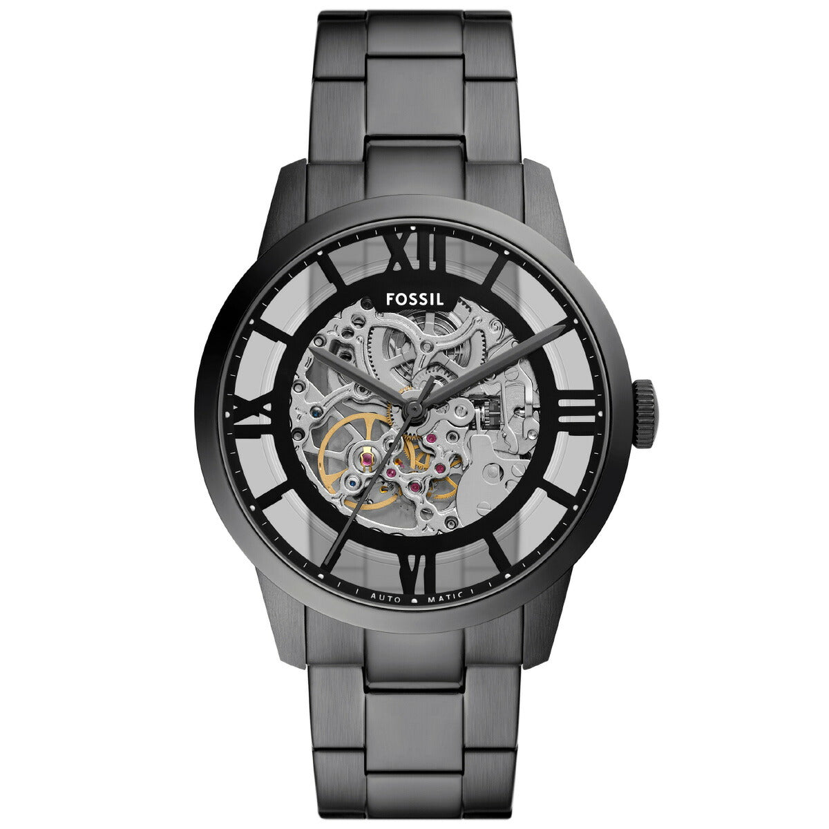 フォッシル FOSSIL 腕時計 メンズ 自動巻き TOWNSMAN オートマティック ガンメタル ステンレススチールウォッチ ME3268【2025 新作】