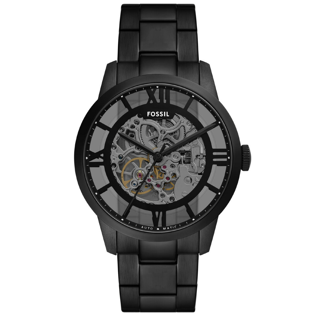 フォッシル FOSSIL 腕時計 メンズ 自動巻き TOWNSMAN オートマティック ブラック ステンレススチールウォッチ ME3269【2025 新作】