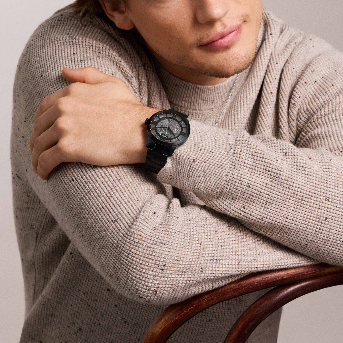 フォッシル FOSSIL 腕時計 メンズ 自動巻き TOWNSMAN オートマティック ブラック ステンレススチールウォッチ ME3269【2025 新作】