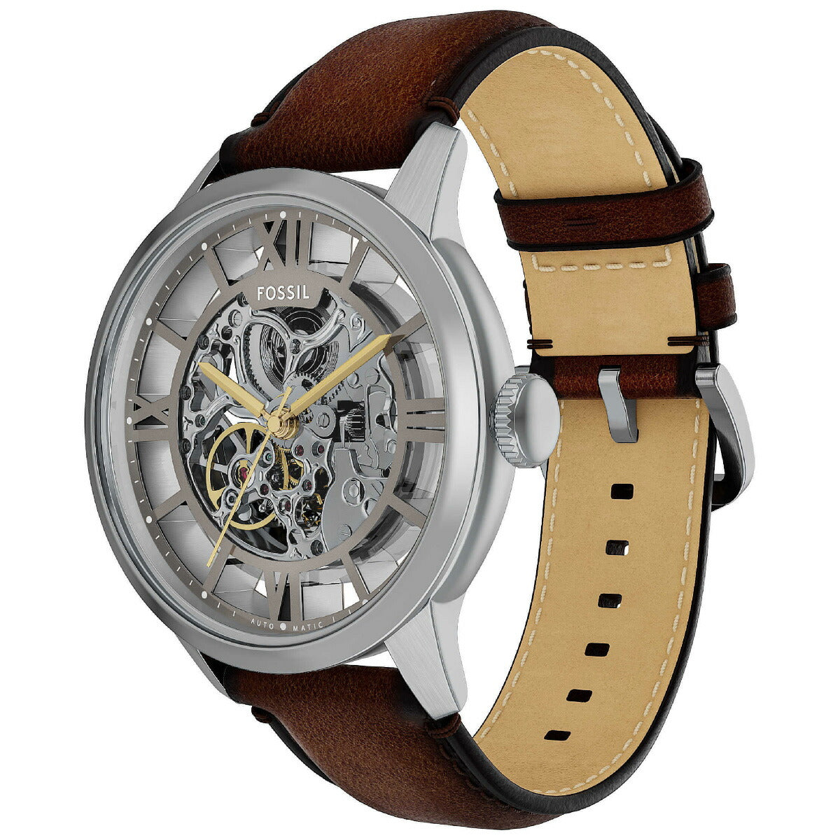 フォッシル FOSSIL 腕時計 自動巻き メンズ TOWNSMAN オートマティック ブラウン レザーウォッチ ME3270【2025 新作】