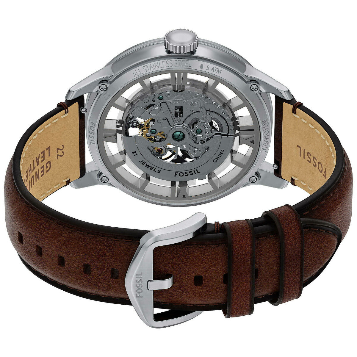 フォッシル FOSSIL 腕時計 自動巻き メンズ TOWNSMAN オートマティック ブラウン レザーウォッチ ME3270【2025 新作】