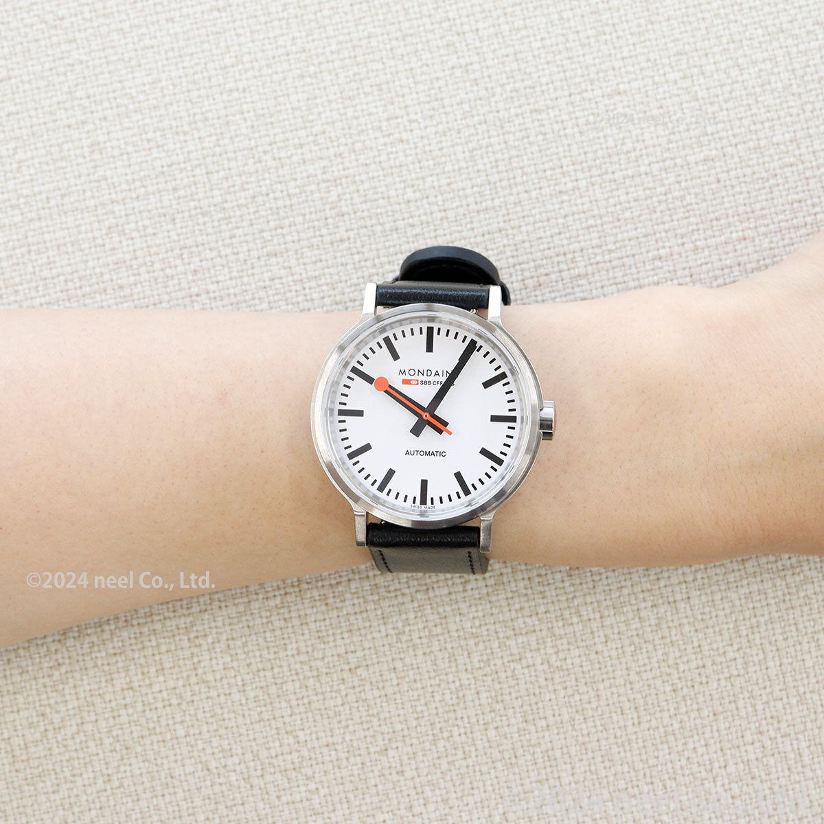 モンディーン MONDAINE 自動巻き 腕時計 メンズ レディース オリジナル オートマティック 41mm ブラックレザー The Original MST.4161B.LB