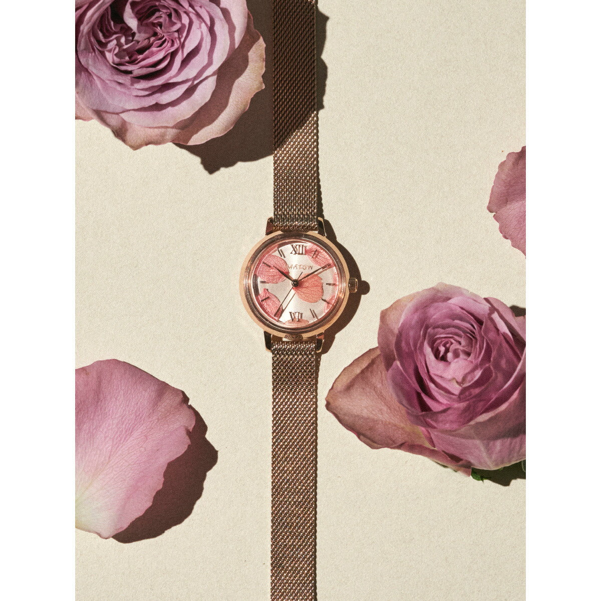マトウ MATOW 腕時計 レディース Shiki Collection Bouquet ブーケット 山桜 ローズゴールドメッシュ MW007001【2025 新作】
