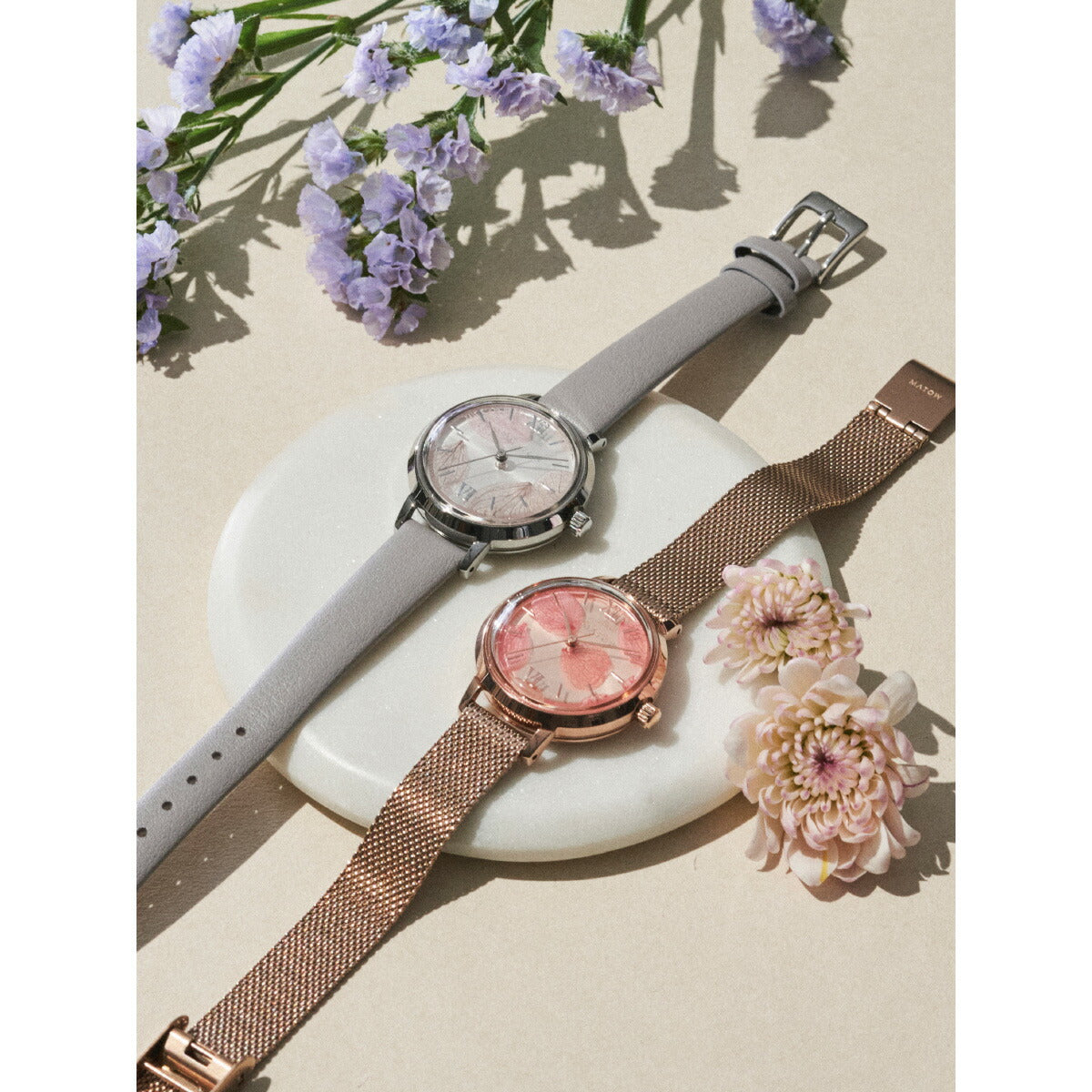 マトウ MATOW 腕時計 レディース Shiki Collection Bouquet ブーケット 花霞 シルバーライラックレザー MW007004【2025 新作】