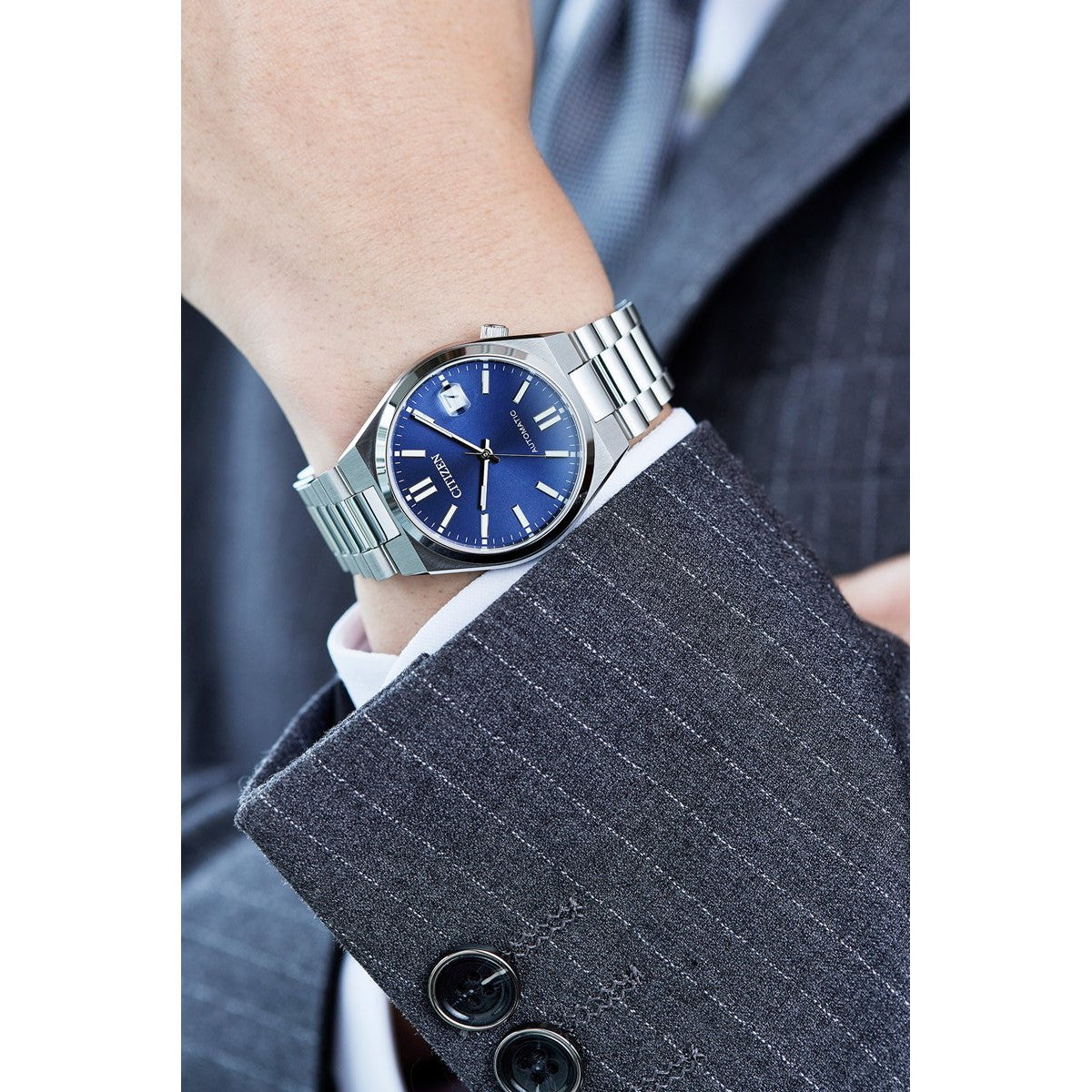 シチズンコレクション CITIZEN COLLECTION メカニカル 自動巻き 機械式 腕時計 メンズ レディース NJ0200-50M TSUYOSA 37mm グレーブルー【2025 新作】