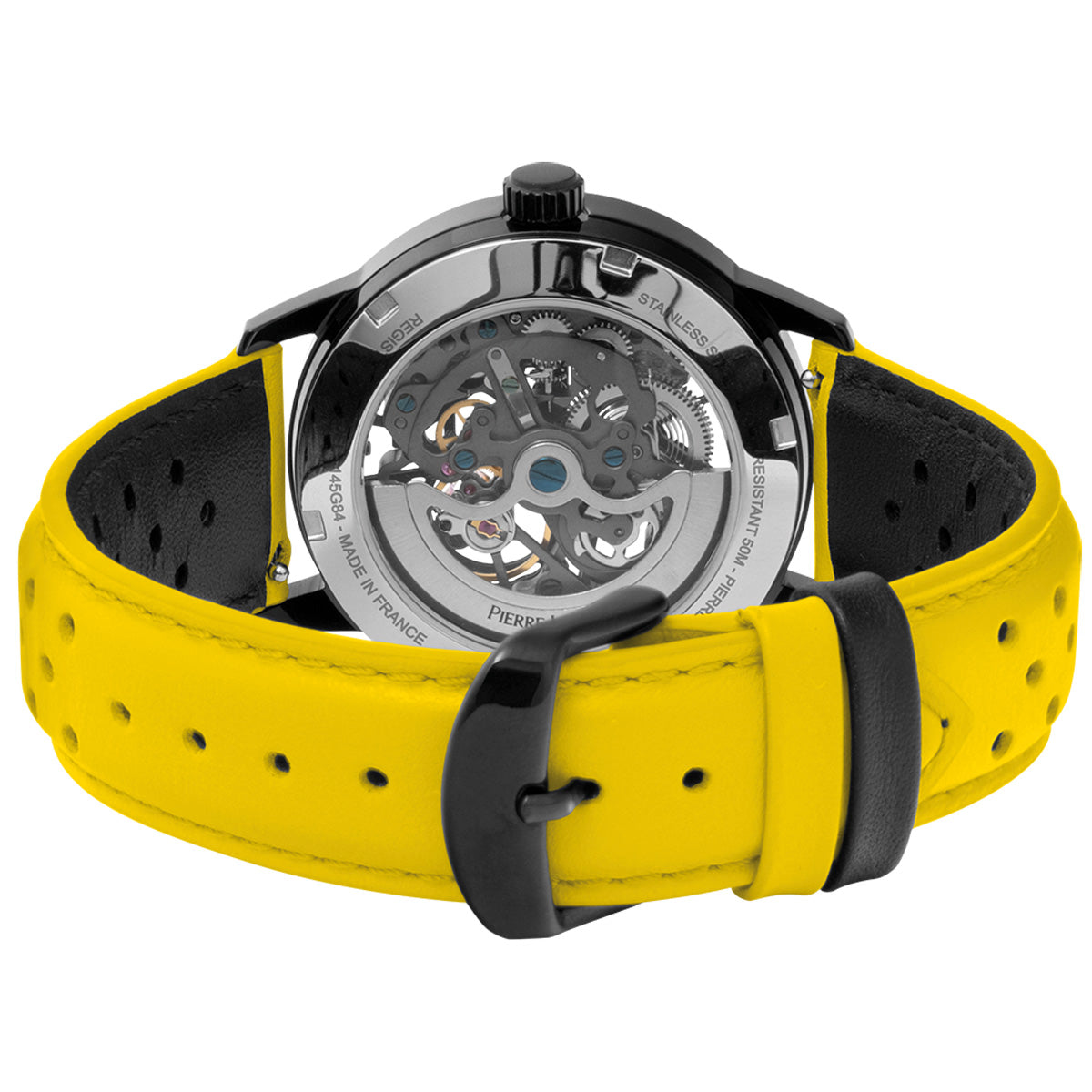 ピエールラニエ PIERRE LANNIER メンズ レディース 腕時計 自動巻き パドック PADDOCK 39mm P145G849 ラウンド 革ベルト イエロー