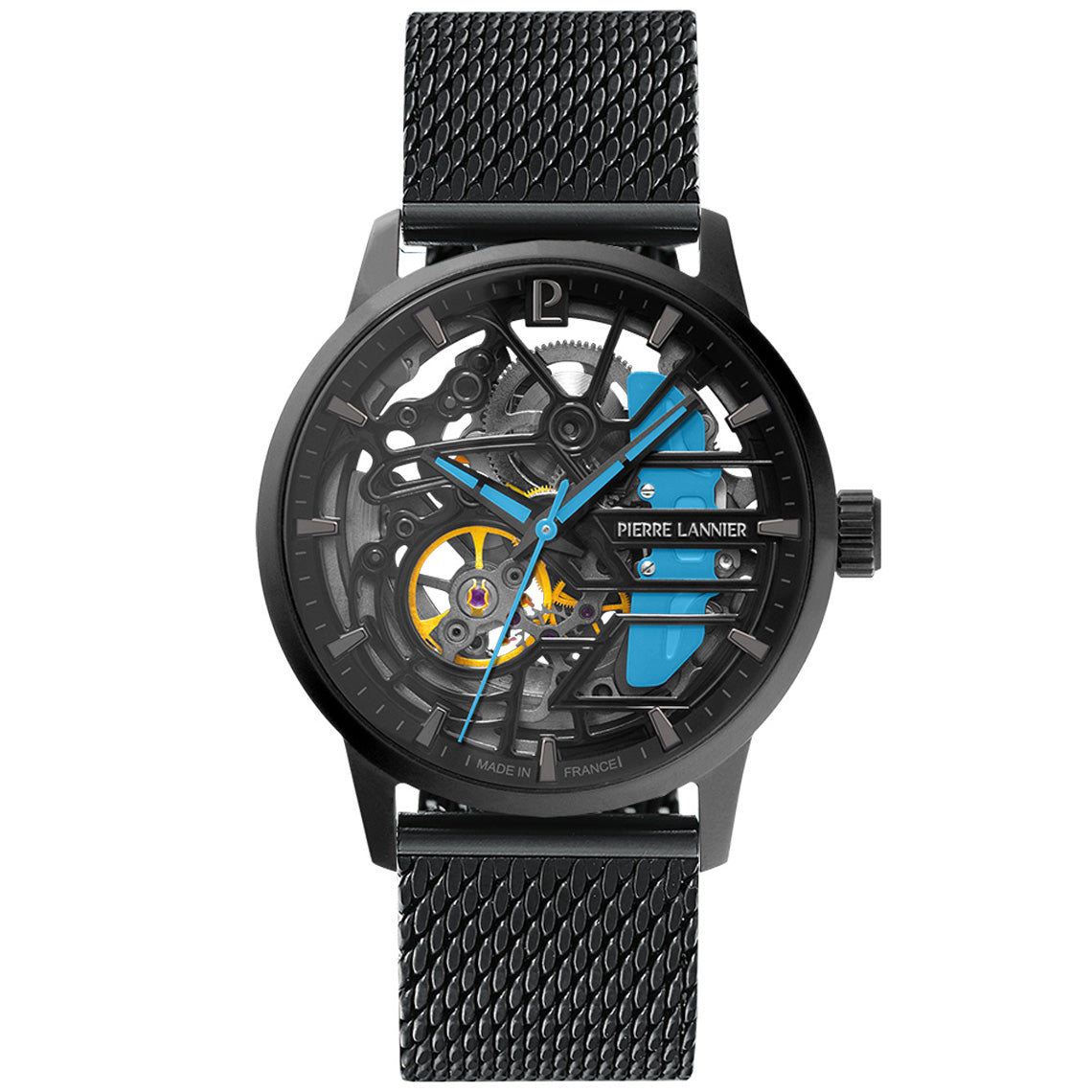 ピエールラニエ PIERRE LANNIER メンズ レディース 腕時計 自動巻き パドック PADDOCK 39mm P145G866M ラウンド メッシュベルト ブルー