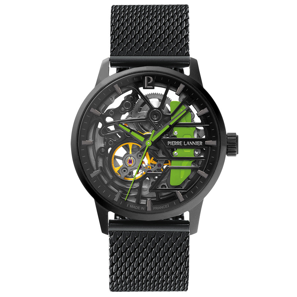 ピエールラニエ PIERRE LANNIER メンズ レディース 腕時計 自動巻き パドック PADDOCK 39mm P145G877M ラウンド メッシュベルト グリーン