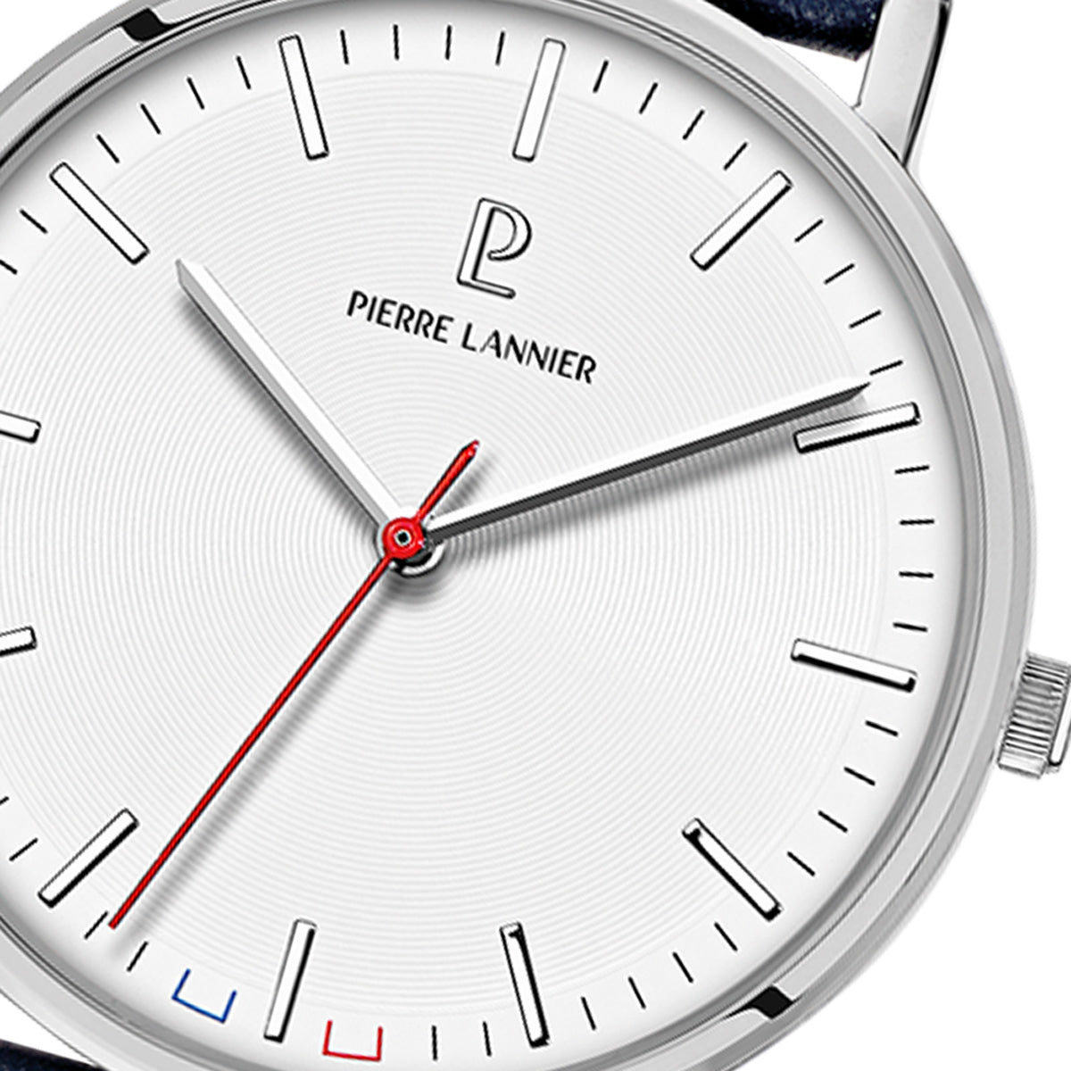 ピエールラニエ PIERRE LANNIER メンズ 腕時計 クオーツ エッセンシャル ESSENTIAL 40.5mm P217G106 ラウンド 革ベルト トリコロール ホワイト