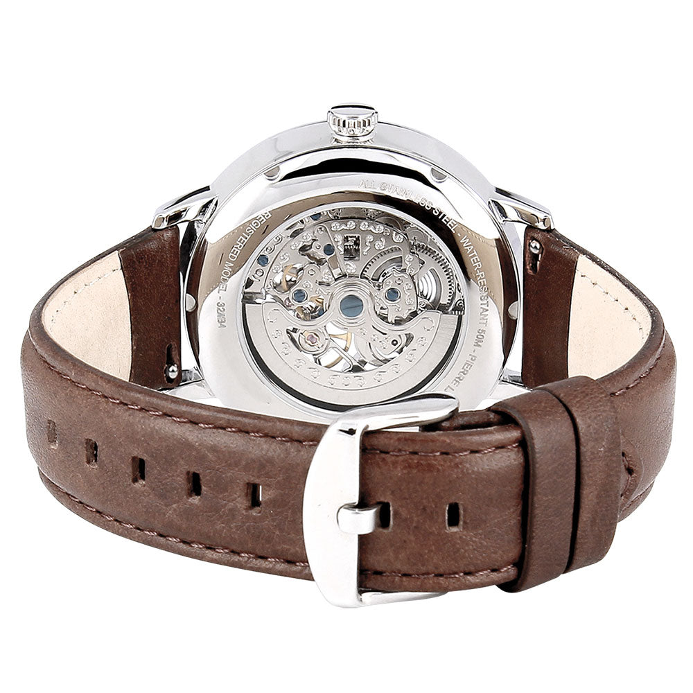 ピエールラニエ PIERRE LANNIER メンズ 腕時計 自動巻き オートマティック AUTOMATIC 42mm P322B164 ラウンド 革ベルト ネイビー