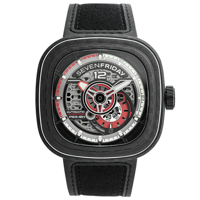 セブンフライデー SEVENFRIDAY PS3/02 Ruby Carbon PS-Series 腕時計 メンズ 自動巻き