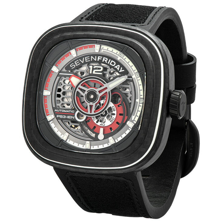 セブンフライデー SEVENFRIDAY PS3/02 Ruby Carbon PS-Series 腕時計 メンズ 自動巻き