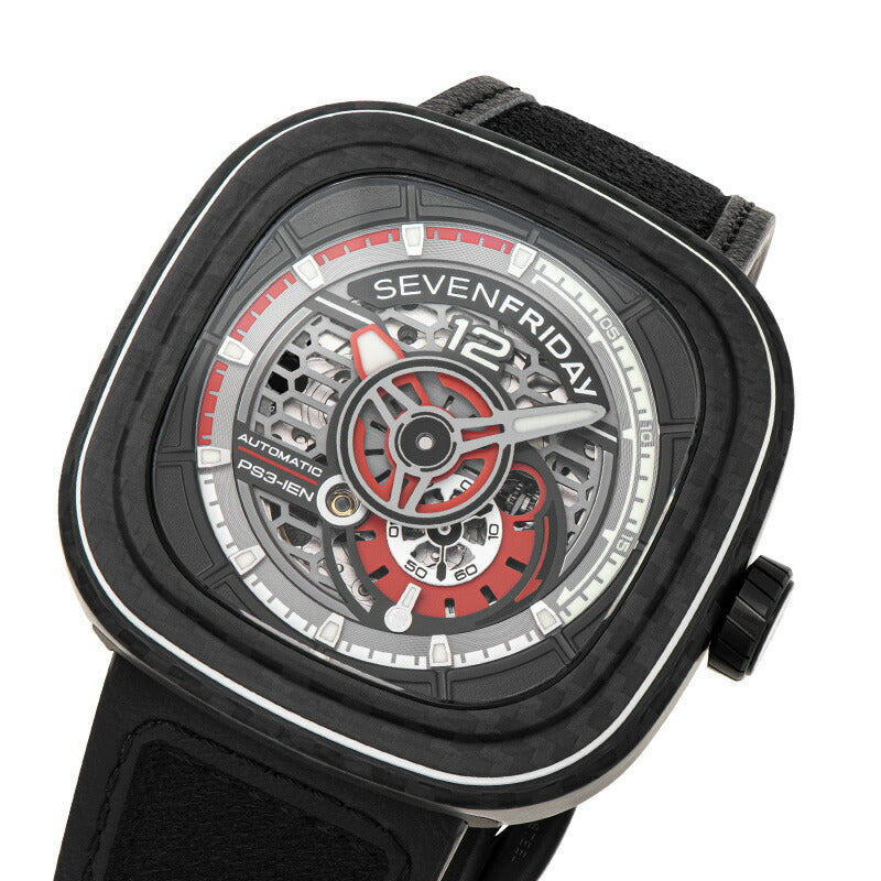 セブンフライデー SEVENFRIDAY PS3/02 Ruby Carbon PS-Series 腕時計 メンズ 自動巻き