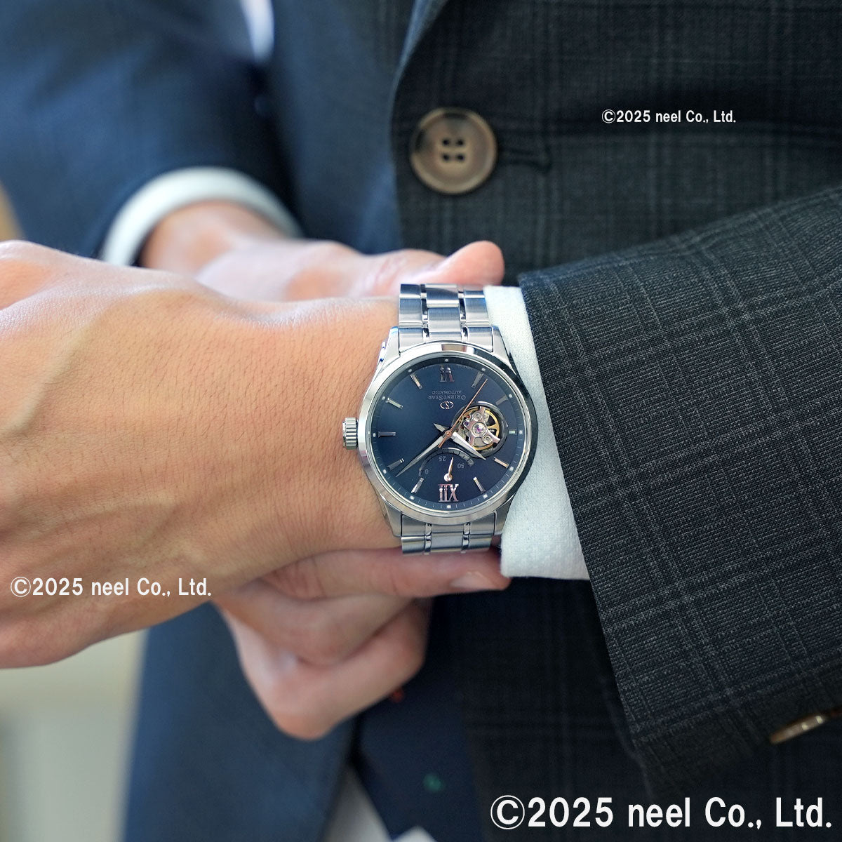 オリエントスター ORIENT STAR コンテンポラリー セミスケルトン MovingBlue 国内250本限定 腕時計 自動巻 機械式 日本製 RK-AT0021L 雪明かり【2025 新作】