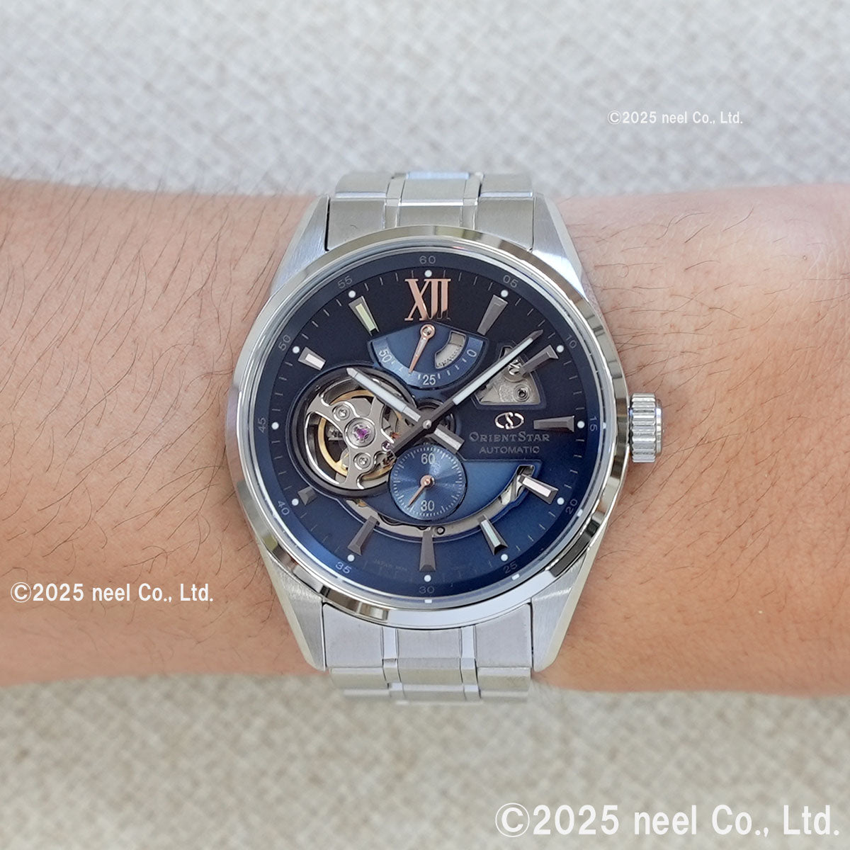 オリエントスター ORIENT STAR コンテンポラリー モダンスケルトン MovingBlue 国内300本限定 腕時計 自動巻 機械式 日本製 RK-AV0132L 雪明かり【2025 新作】