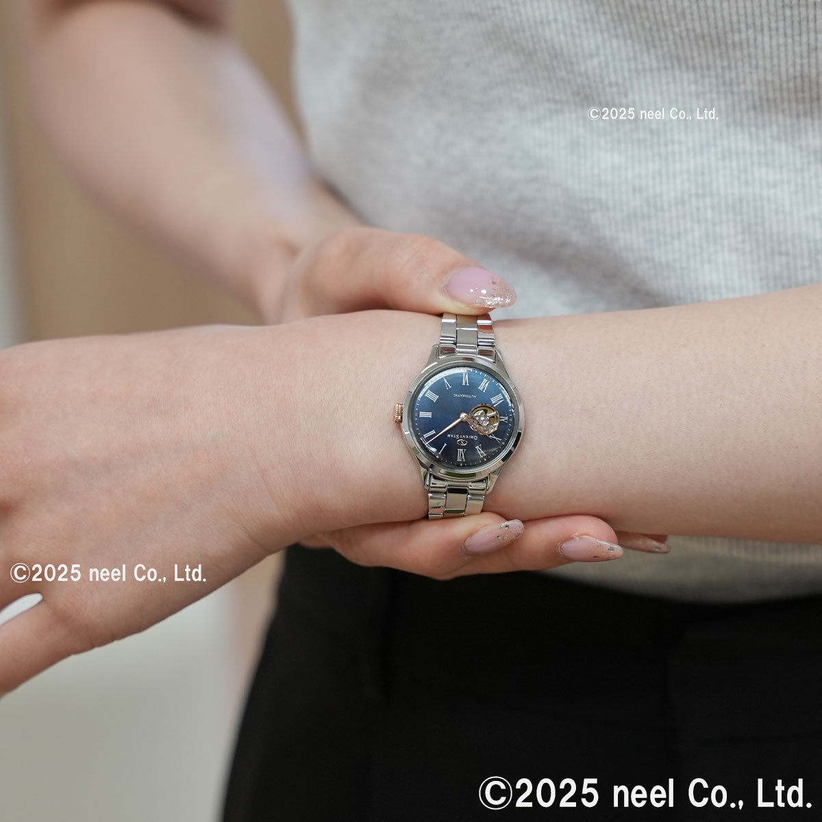 オリエントスター ORIENT STAR クラシックセミスケルトン MovingBlue 国内150本限定 腕時計 レディース 自動巻 機械式 日本製 RK-ND0022L 雪明かり【2025 新作】