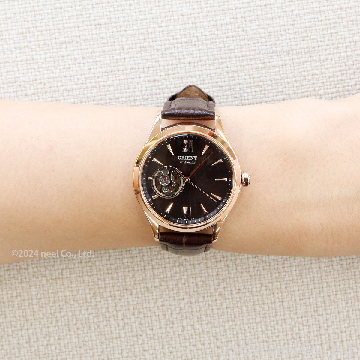 オリエント 腕時計 レディース 自動巻き 機械式 ORIENT クラシック CLASSIC セミスケルトン RN-AG0727Y