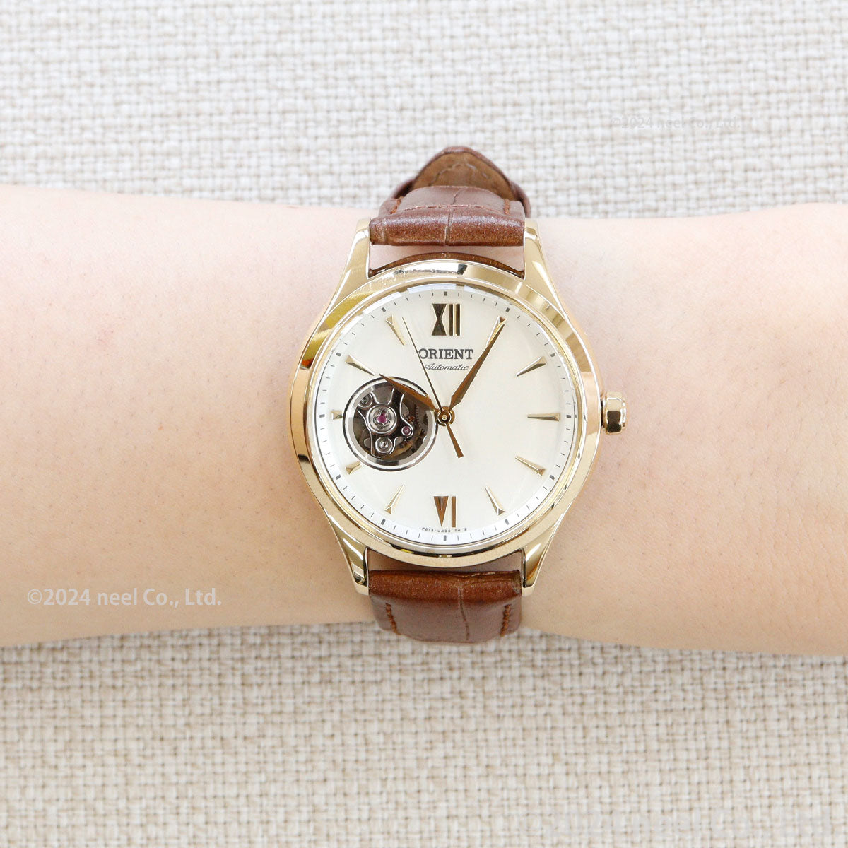 オリエント 腕時計 レディース 自動巻き 機械式 ORIENT クラシック CLASSIC セミスケルトン RN-AG0728S