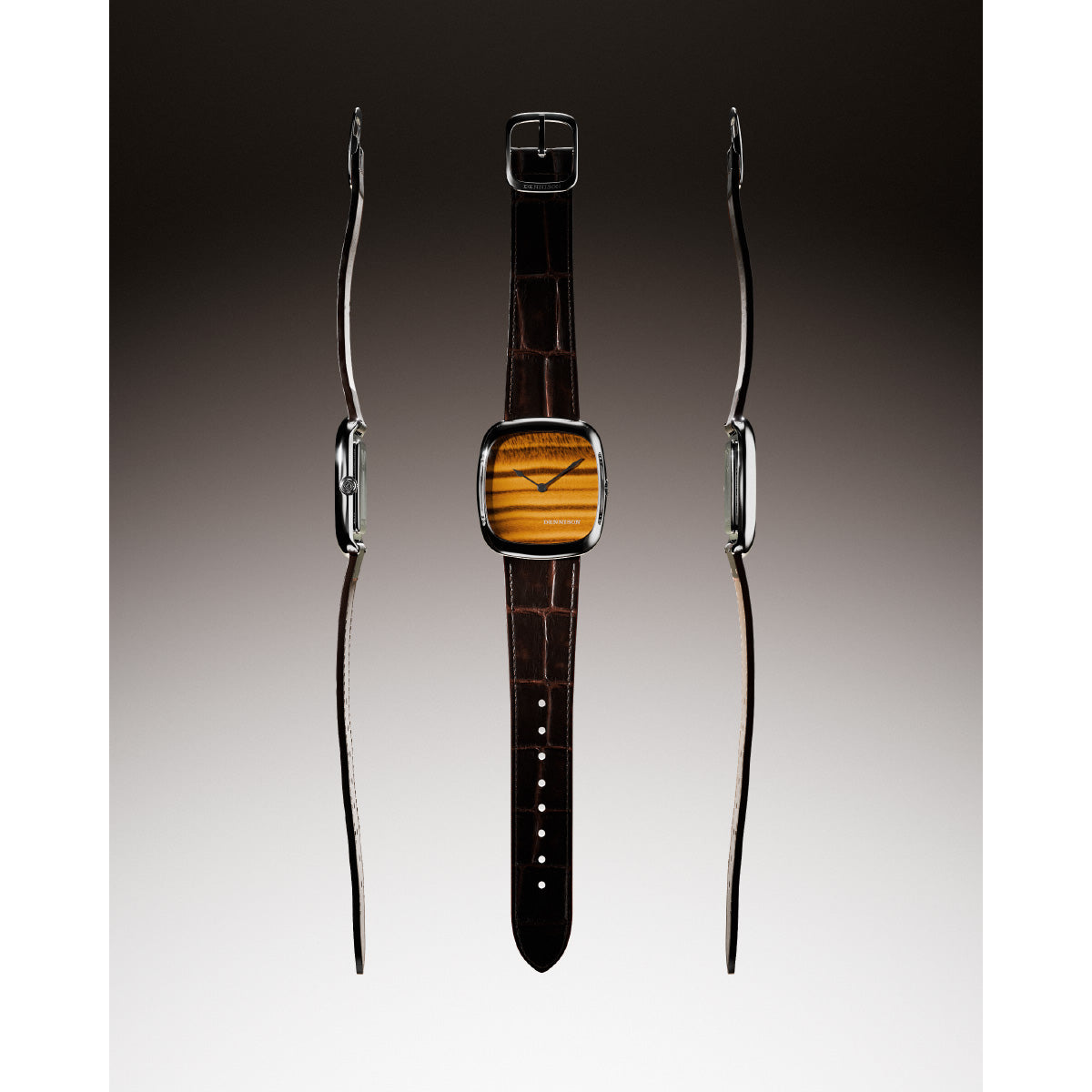 デニソン DENNISON 腕時計 メンズ レディース ALD Collection ナチュラルストーン タイガーアイ スチール ALD-S-ST03-BRN-R-SBKL
