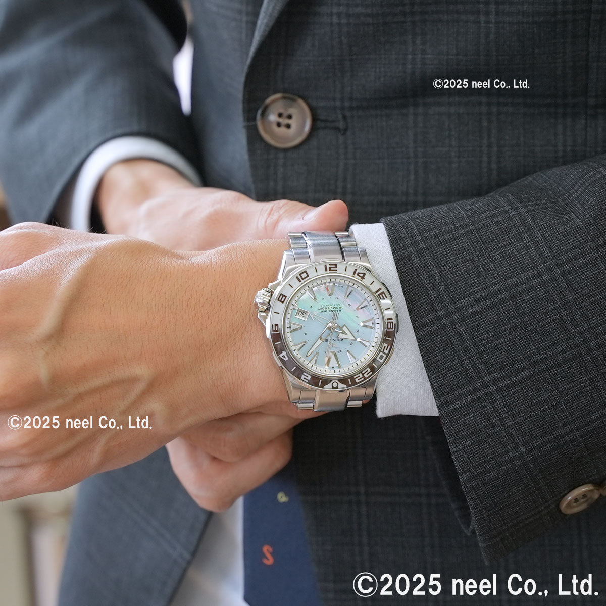 ケンテックス KENTEX マリンGMT アイスブルーMOP 限定99本 MARINE GMT IceBlue-MOP 腕時計 メンズ 自動巻き 日本製 S820X-12【2025 新作】