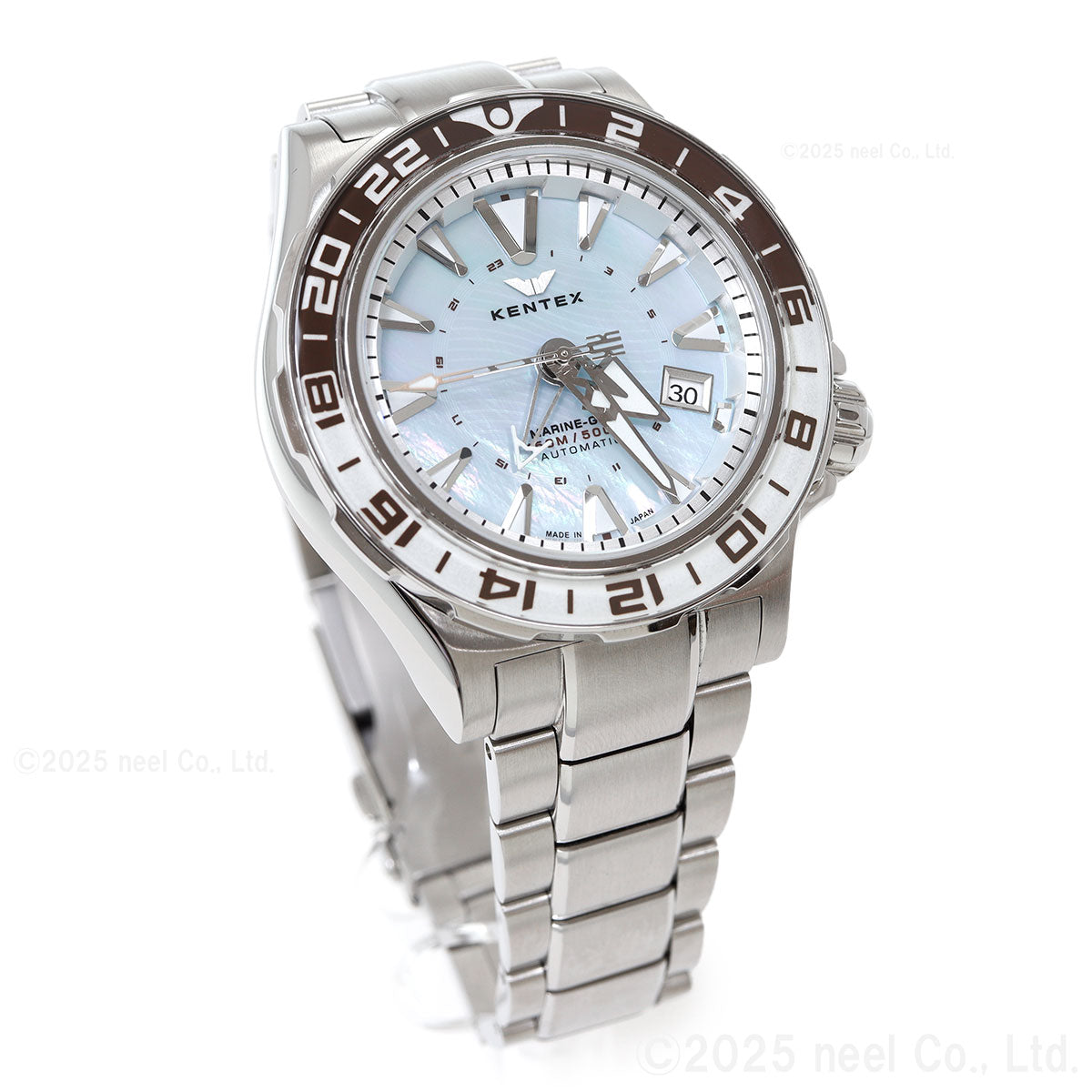 ケンテックス KENTEX マリンGMT アイスブルーMOP 限定99本 MARINE GMT IceBlue-MOP 腕時計 メンズ 自動巻き 日本製 S820X-12【2025 新作】