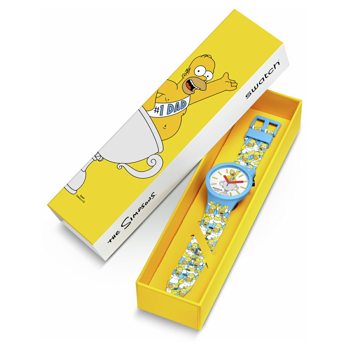 swatch スウォッチ ザ・シンプソンズ コラボモデル THE SIMPSIONS BEST. DAD. EVER. 腕時計 メンズ レディース SB05Z100【2024 新作】