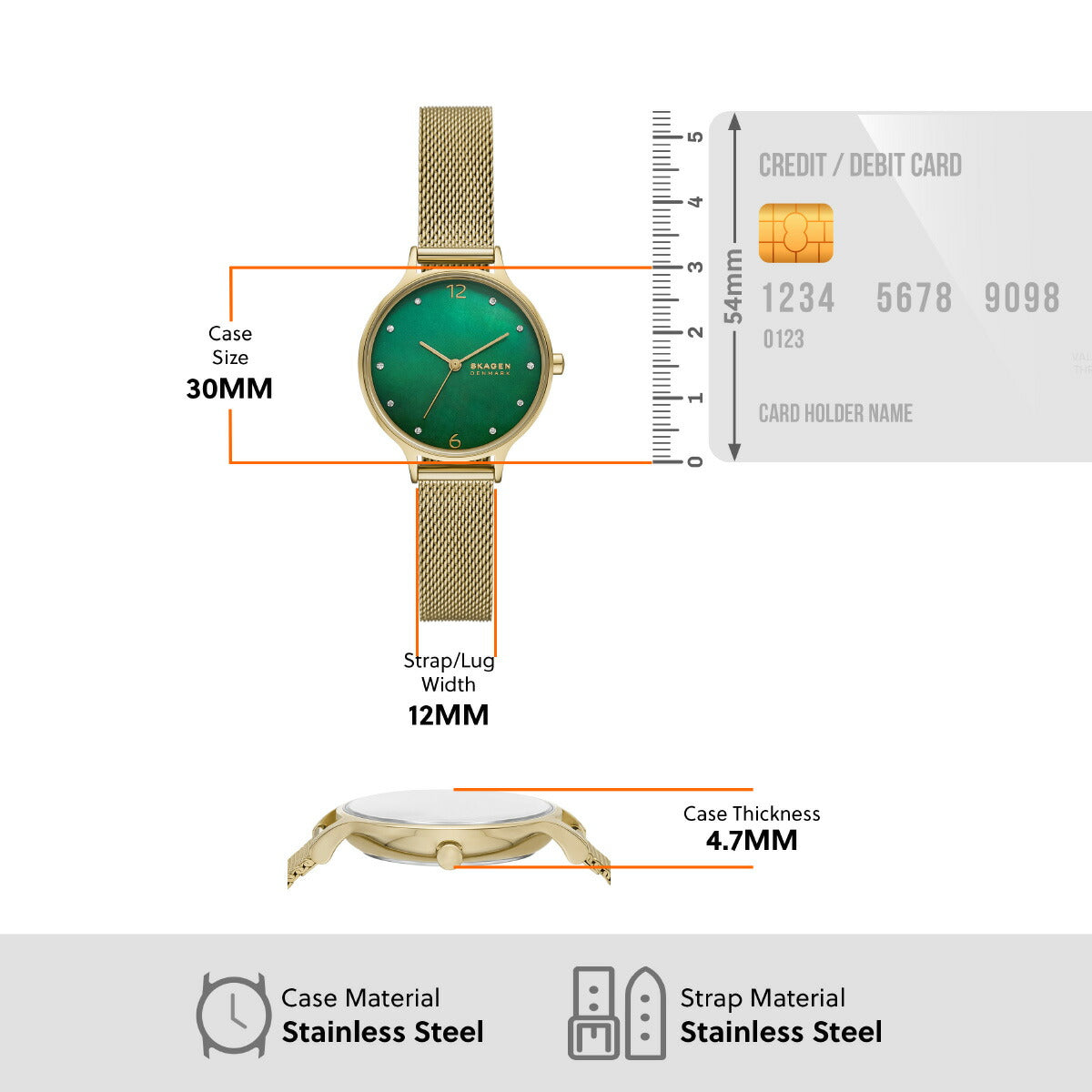 スカーゲン SKAGEN 腕時計 レディース ANITA LILLE 三針 ゴールドトーン ステンレススチール メッシュウォッチ SKW3145