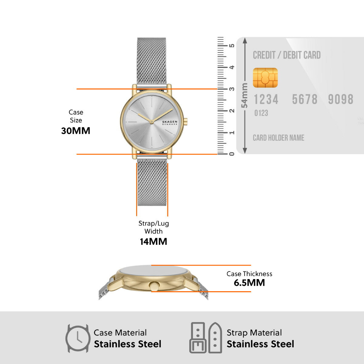 スカーゲン SKAGEN 腕時計 レディース SIGNATUR LILLE 二針 シルバートーン ステンレススチールメッシュウォッチ&ブレスレットセット SKW3153SET