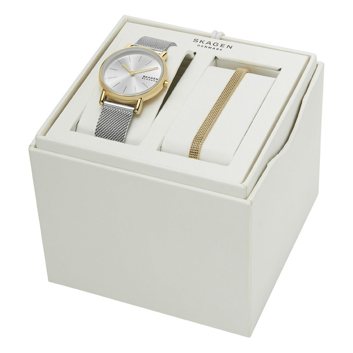 スカーゲン SKAGEN 腕時計 レディース SIGNATUR LILLE 二針 シルバートーン ステンレススチールメッシュウォッチ&ブレスレットセット SKW3153SET