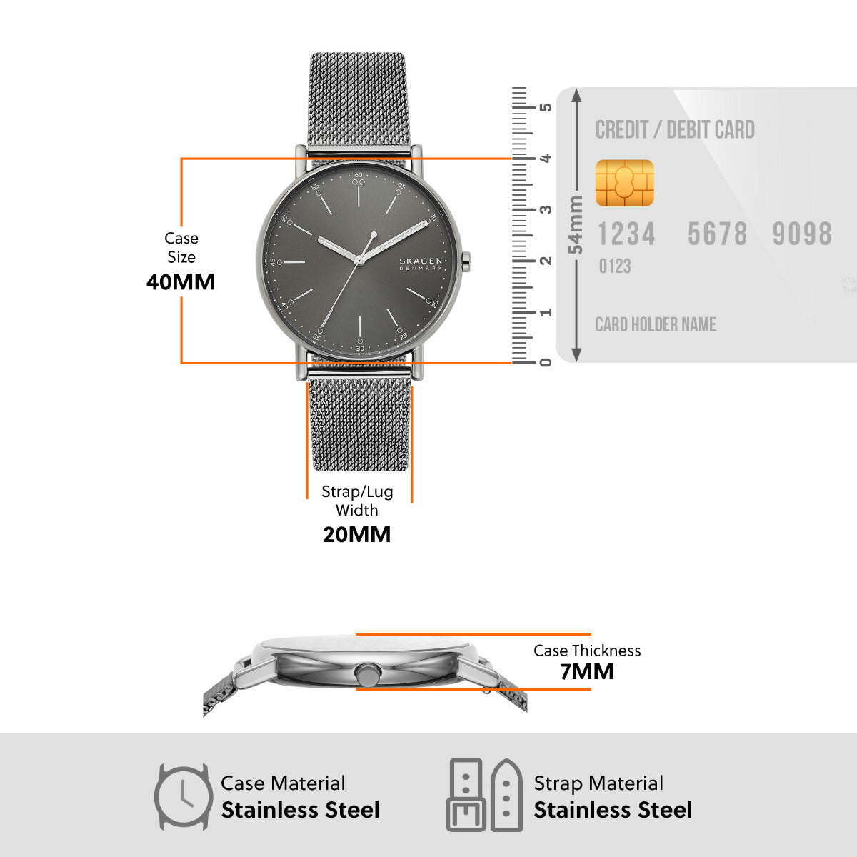 スカーゲン SKAGEN 腕時計 メンズ SIGNATUR 三針 チャコール ステンレススチールメッシュ ウォッチ&ストラップセット SKW3157SET