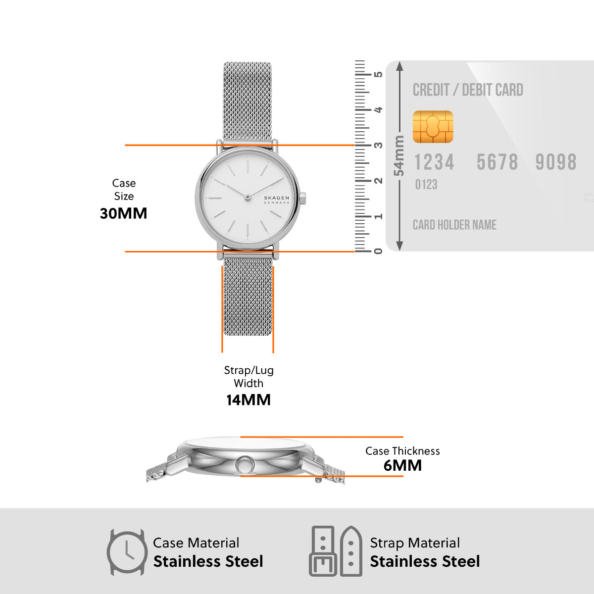 スカーゲン SKAGEN 腕時計 レディース SIGNATUR LILLE 二針 シルバートーン ステンレススチールメッシュ ウォッチ&ストラップセット SKW3161SET