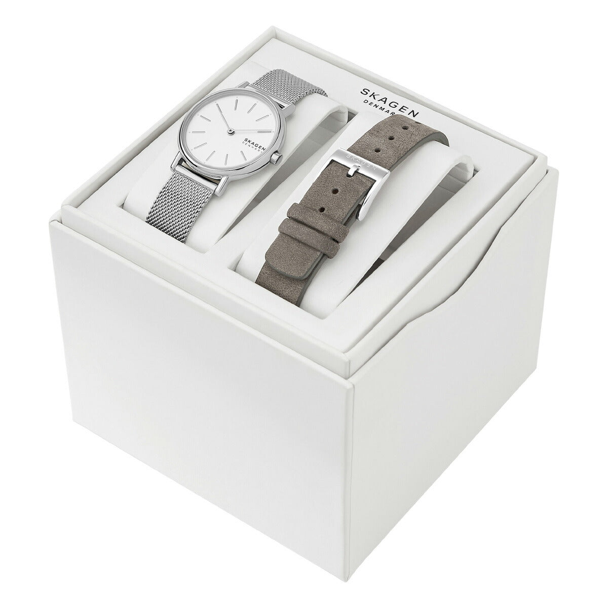 スカーゲン SKAGEN 腕時計 レディース SIGNATUR LILLE 二針 シルバートーン ステンレススチールメッシュ ウォッチ&ストラップセット SKW3161SET
