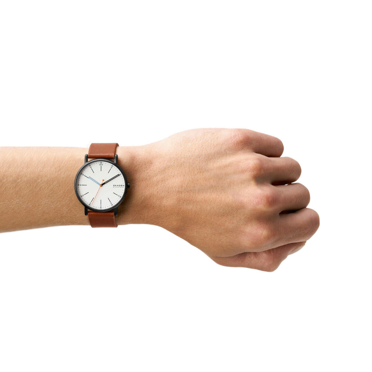 スカーゲン SKAGEN 腕時計 メンズ SIGNATUR ミディアムブラウン レザーウォッチ SKW6374