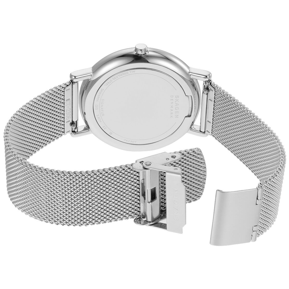 スカーゲン SKAGEN 腕時計 メンズ SIGNATUR 三針 シルバートーン ステンレススチール メッシュウォッチ SKW6904