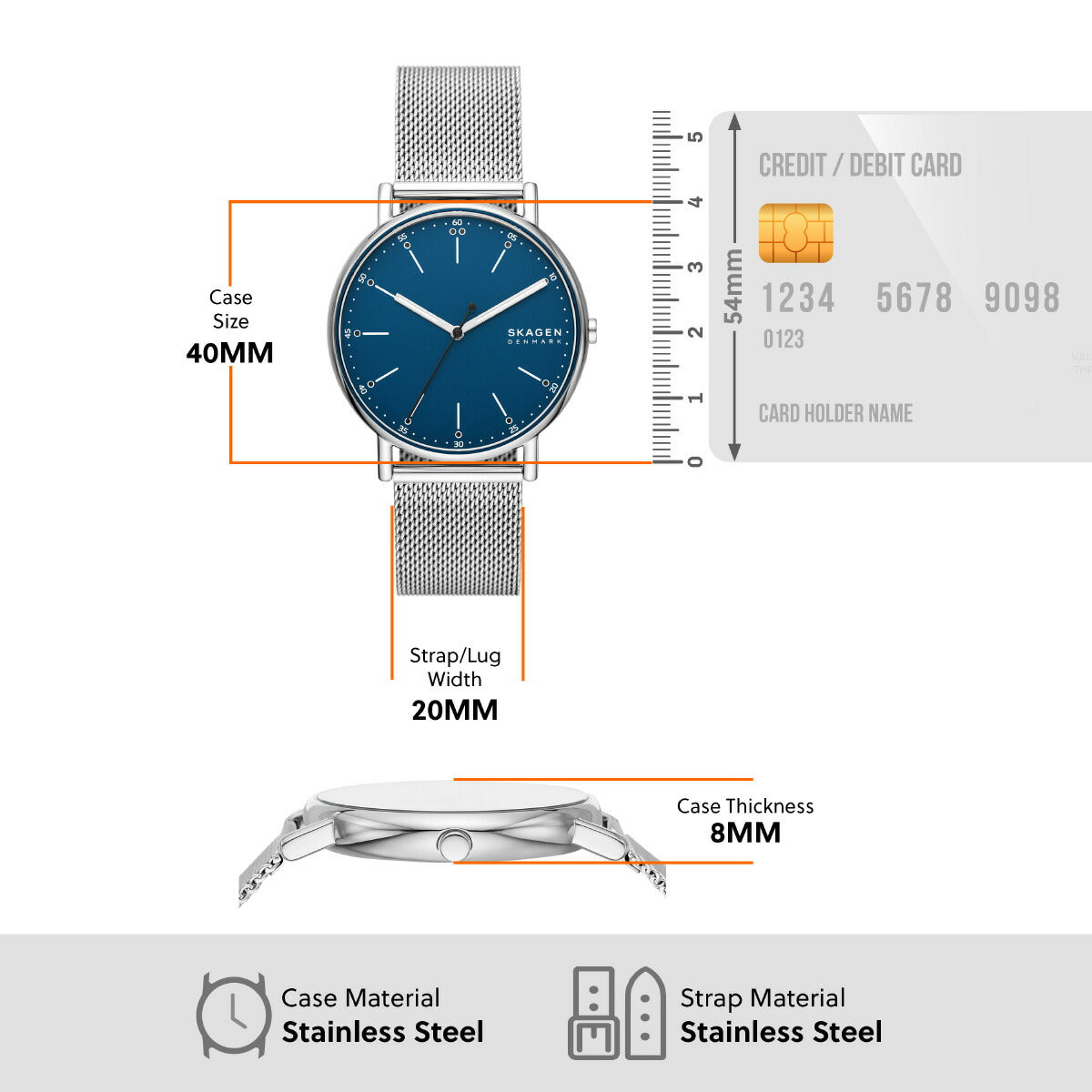スカーゲン SKAGEN 腕時計 メンズ SIGNATUR 三針 シルバートーン ステンレススチール メッシュウォッチ SKW6904