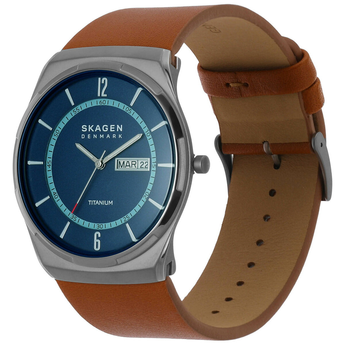 スカーゲン SKAGEN 腕時計 メンズ MELBYE TITANIUM 三針デイデイト ラゲッジレザーウォッチ SKW6906