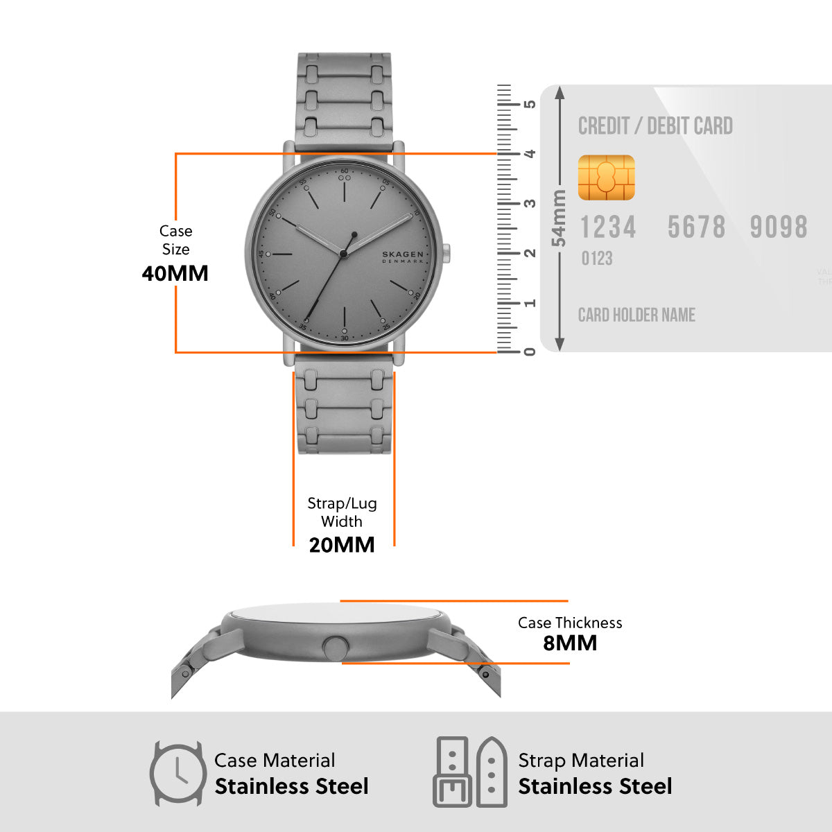 スカーゲン SKAGEN 腕時計 メンズ SIGNATUR 三針 チャコール ステンレススチール ブレスレットウォッチ SKW6913
