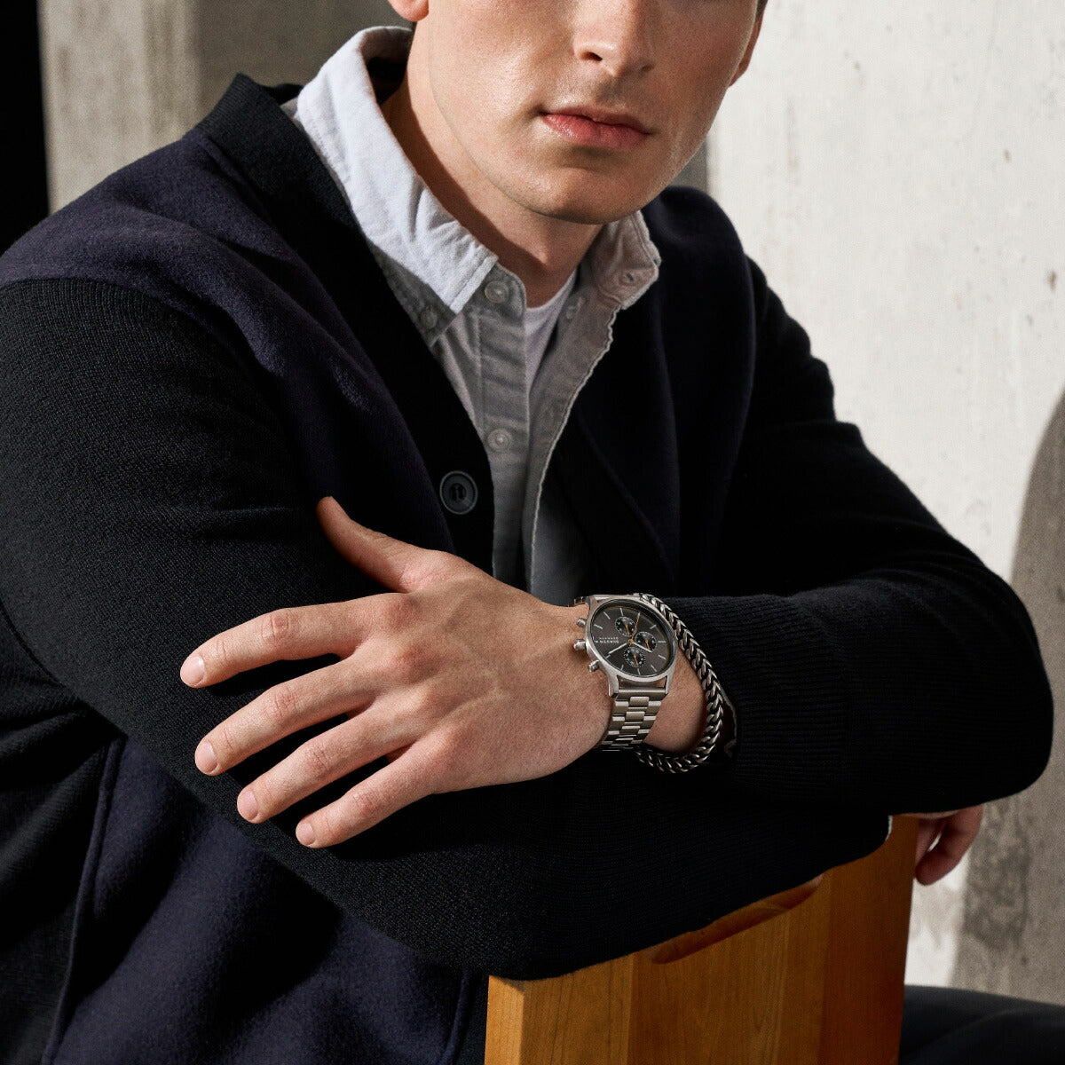 スカーゲン SKAGEN 腕時計 メンズ HOLST クロノグラフ シルバートーン ステンレススチールウォッチ SKW6926