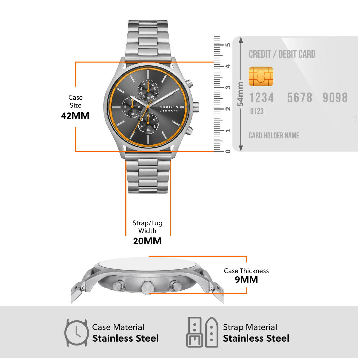 スカーゲン SKAGEN 腕時計 メンズ HOLST クロノグラフ シルバートーン ステンレススチールウォッチ SKW6926